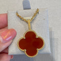 VCA CLOVER 25MM NECKLACE GOLD CARNELIAN