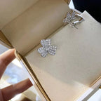 VCA CLOVER COMOS DIAMOND EARRINGS SILVER