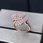 VCA BUTTERFLY PINK GOLD DIAMOND RING