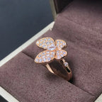 VCA BUTTERFLY PINK GOLD DIAMOND RING