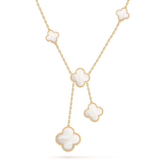 VCA CLOVER MOTHER OF PEARL NECKLACE 6 MOTIF