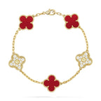 VCA CLOVER 5 MOTIF RED CORNELIAN BRACELET COLLECTION