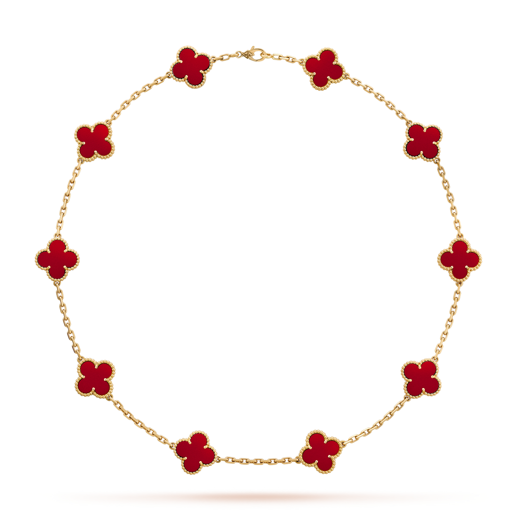 VCA CLOVER 10 MOTIFS CARNELIAN NECKLACE