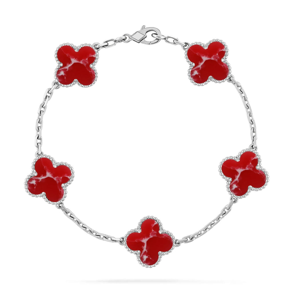 VCA CLOVER 5 MOTIF RED PATTERN BRACELET COLLECTION