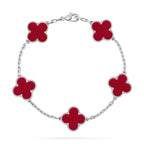 VCA CLOVER 5 MOTIF RED CORNELIAN BRACELET COLLECTION