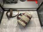 gucci-mini-gg-handbag-beige-and-dark-brown Handle