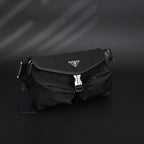prada-nylon-black-belt-bag-with-silver-logo Crossbody