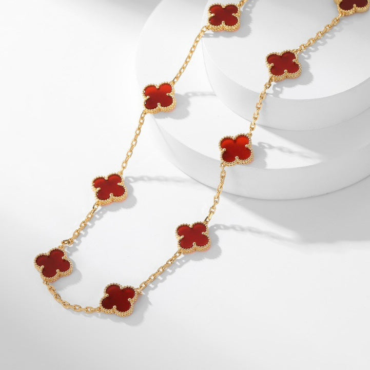 VCA CLOVER 10 MOTIFS CARNELIAN NECKLACE