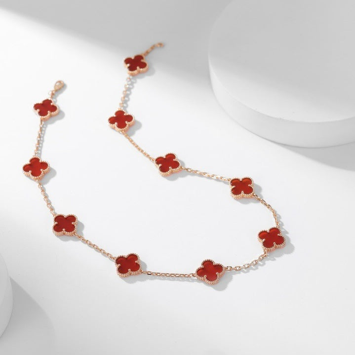 VCA CLOVER 10 MOTIFS CARNELIAN NECKLACE