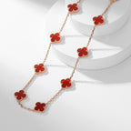 VCA CLOVER 10 MOTIFS CARNELIAN NECKLACE