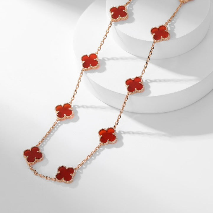 VCA CLOVER 10 MOTIFS CARNELIAN NECKLACE