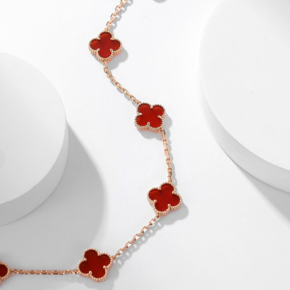 VCA CLOVER 10 MOTIFS CARNELIAN NECKLACE