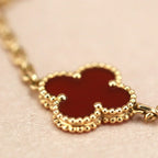 VCA CLOVER 5 MOTIF RED CORNELIAN BRACELET COLLECTION