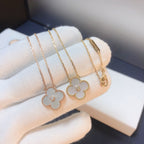VCA CLOVER 15MM DIAMOND WHITE FRITILLARIA NECKLACE
