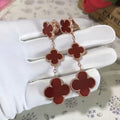 VCA CLOVER 3 MOTIF CARNELIAN DROP EARRINGS