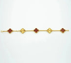 VCA CLOVER 5 MOTIF RED CORNELIAN BRACELET COLLECTION