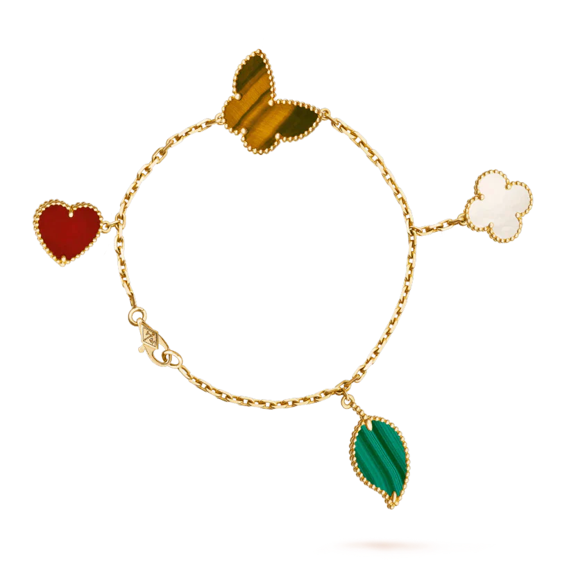 VCA LUCKY SPRING 5 MOTIF GOLD BRACELET