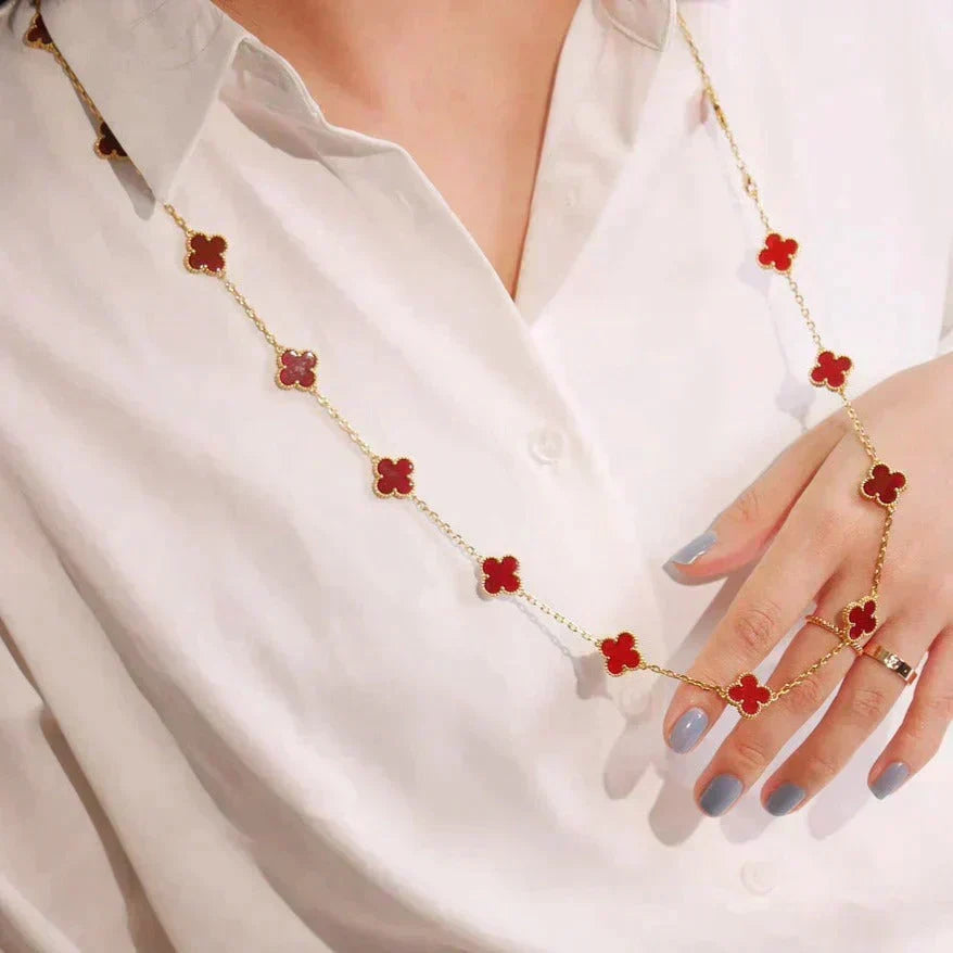 VCA CLOVER 20 MOTIFS CARNELIAN NECKLACE