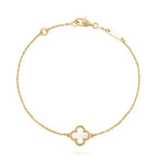 VCA CLOVER WHITE MOP SINGLE FLOWER BRACELET